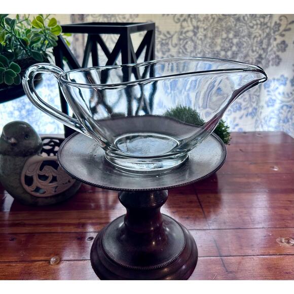 Vintage Clear Glass Anchor Hocking Gravy Boat # 1043 - Picture 2 of 5